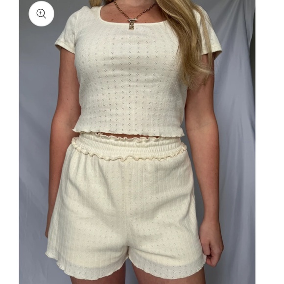 Cream Ribbed Two-Piece Set - Picture 4 of 4